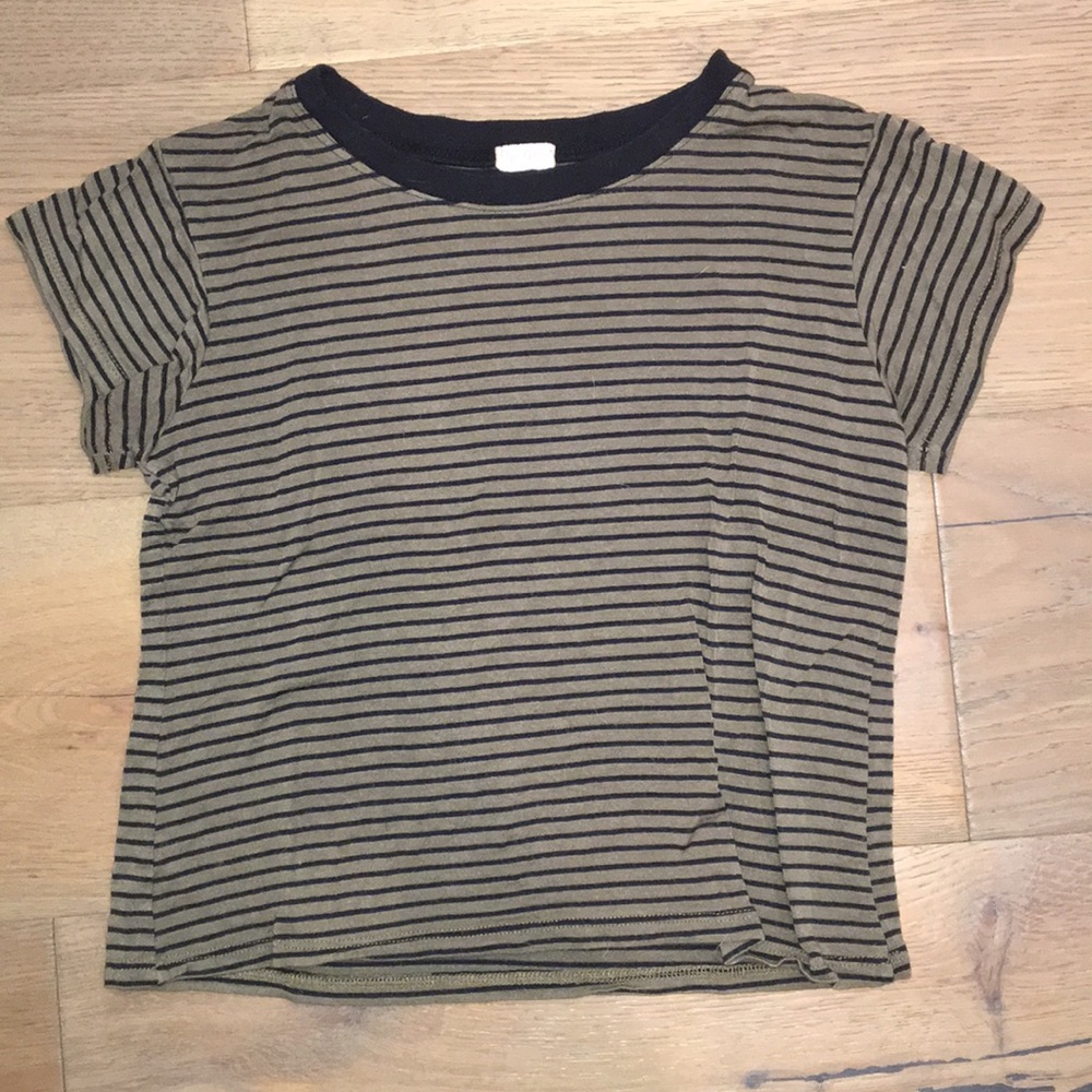 brandy melville green and black striped shirt
